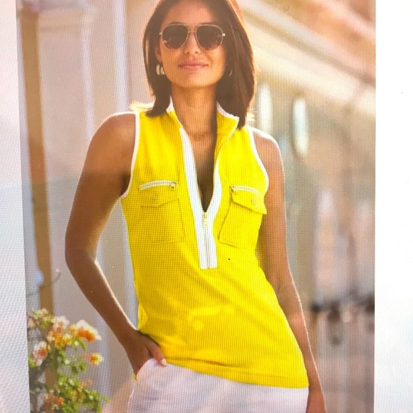 Orange/coral “bird of paradise color”Sleeveless chic zip tank NWT IN PACKAGE - Picture 16 of 16